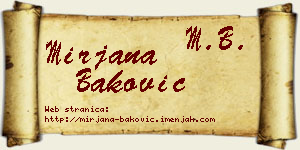 Mirjana Baković vizit kartica